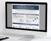 Paying Down Debt infographic on screen